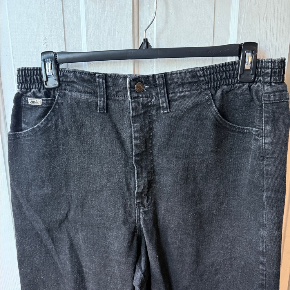 Vintage Women’s Lee Charcoal Denim Pants, Mid Rise, size 16 medium - Picture 4 of 10
